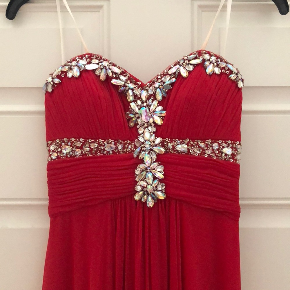 Red Sequin Prom Dress